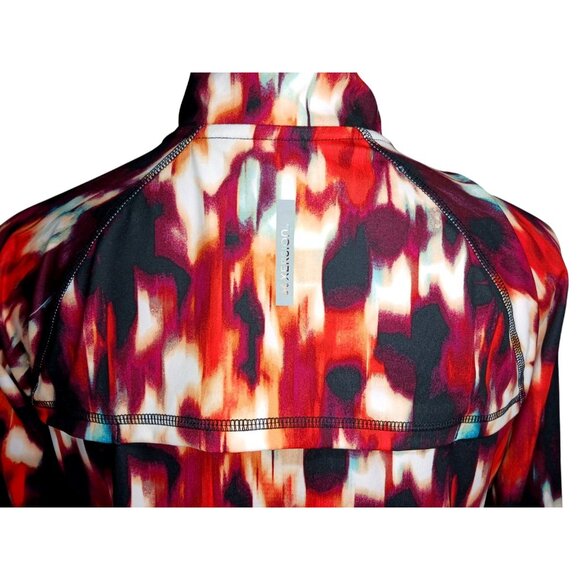 Xersion Womens Petite Medium PM Athletic Vented Running Top Abstract Thumb Holes - Picture 9 of 16